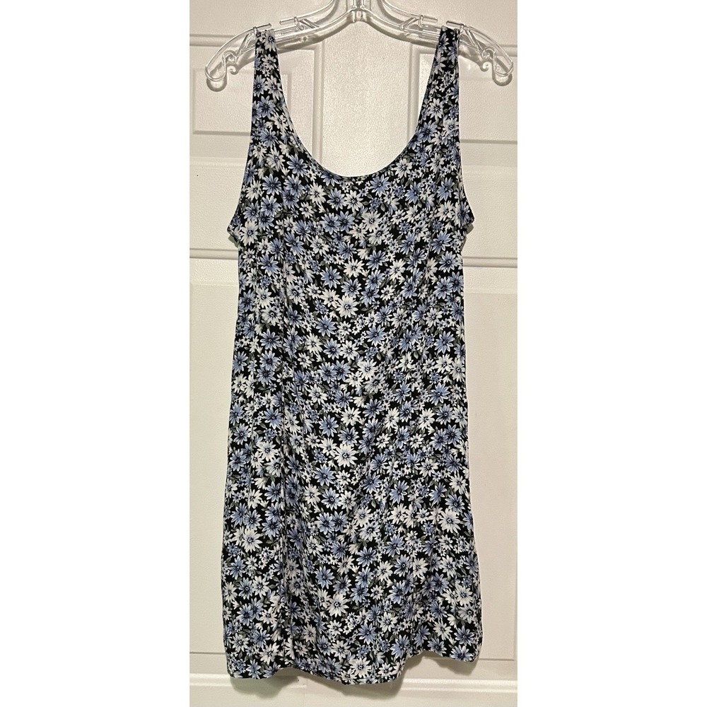 American Eagle AE Outfitters Women's M Blue Floral Summer Sun Dress Keyhole Back